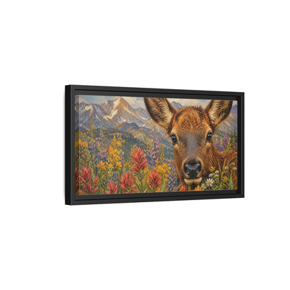 Side Mockup 8. Animals Deer Colorful Deer Art shown as stretched canvas wall art
