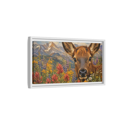 Side Mockup 6. Animals Deer Colorful Deer Art shown as stretched canvas wall art
