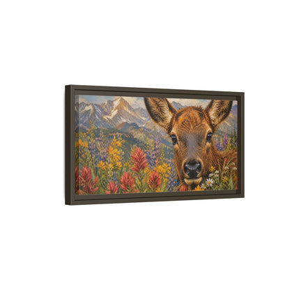 Side Mockup 7. Animals Deer Colorful Deer Art shown as stretched canvas wall art