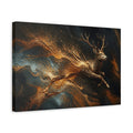 Side Mockup 4. Animals Deer Gold And Black shown as stretched canvas wall art