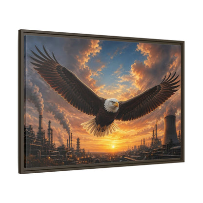 Main Mockup. Animals Eagle Brown And Orange shown as stretched canvas wall art