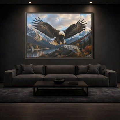 Mockup 3. Animals Eagle Eagle Mountain Landscape shown as stretched canvas wall art