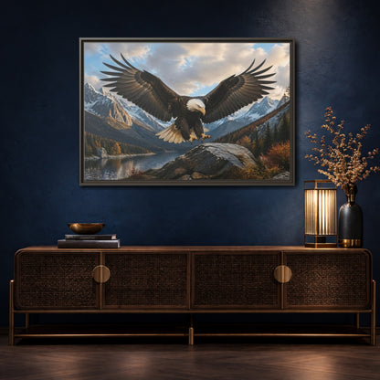 Mockup 4. Animals Eagle Eagle Mountain Landscape shown as stretched canvas wall art