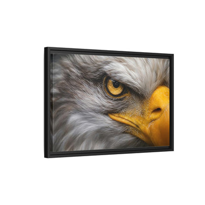 Side Mockup 3. Animals Eagle Gray And Yellow shown as stretched canvas wall art