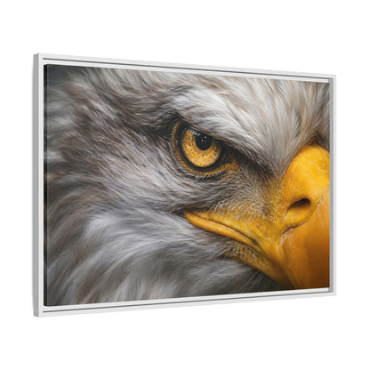 Side Mockup 9. Animals Eagle Gray And Yellow shown as stretched canvas wall art