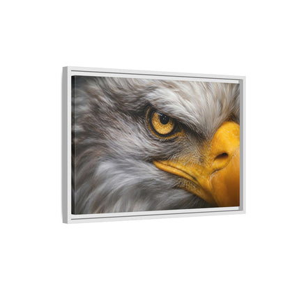 Side Mockup 1. Animals Eagle Gray And Yellow shown as stretched canvas wall art