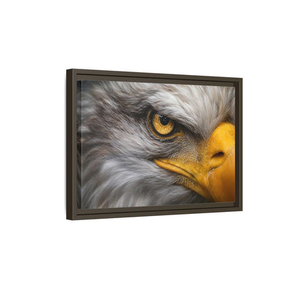 Side Mockup 5. Animals Eagle Gray And Yellow shown as stretched canvas wall art