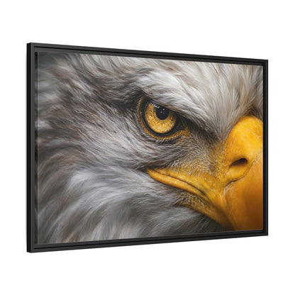 Side Mockup 13. Animals Eagle Gray And Yellow shown as stretched canvas wall art