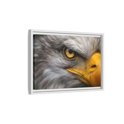 Side Mockup 4. Animals Eagle Gray And Yellow shown as stretched canvas wall art