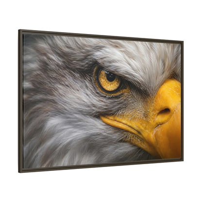 Side Mockup 8. Animals Eagle Gray And Yellow shown as stretched canvas wall art