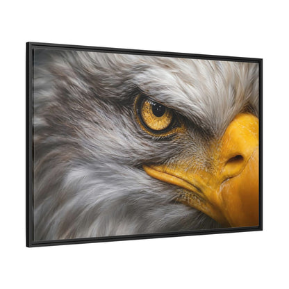 Side Mockup 12. Animals Eagle Gray And Yellow shown as stretched canvas wall art