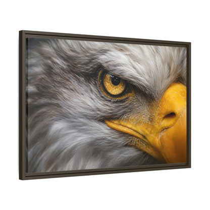 Side Mockup 11. Animals Eagle Gray And Yellow shown as stretched canvas wall art