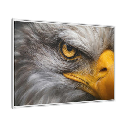 Side Mockup 7. Animals Eagle Gray And Yellow shown as stretched canvas wall art