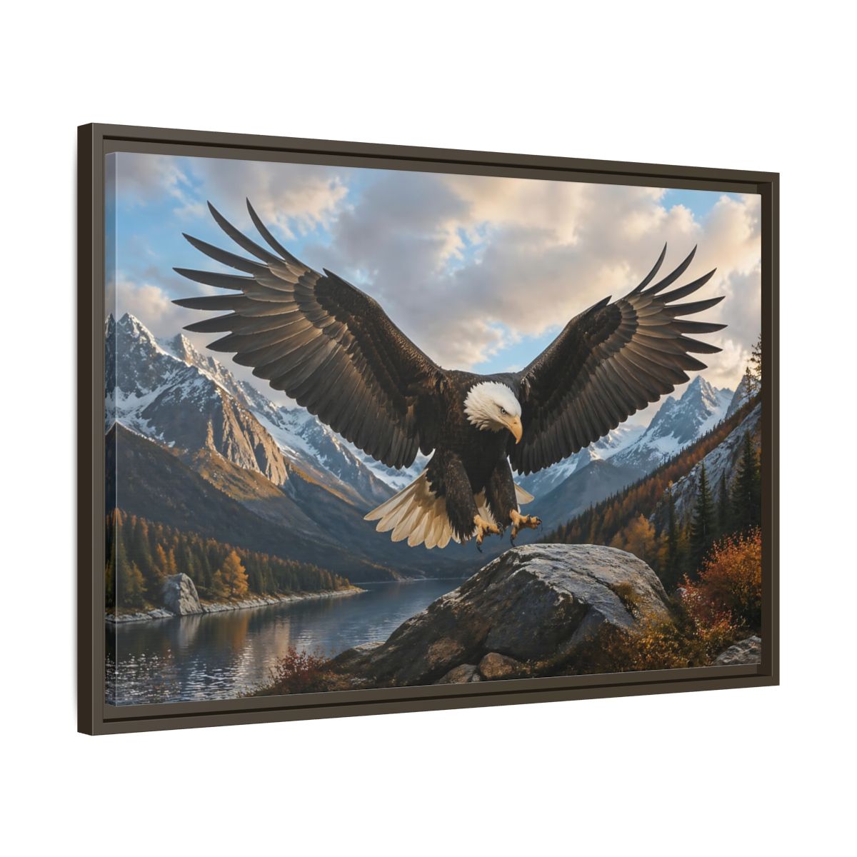 Side Mockup 11. Animals Eagle Eagle Mountain Landscape shown as stretched canvas wall art