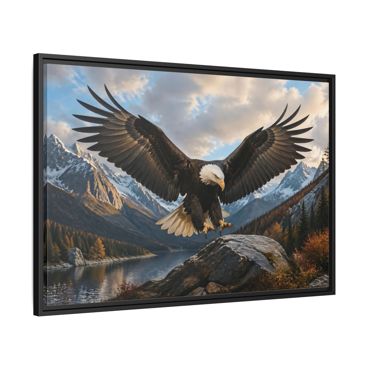 Side Mockup 13. Animals Eagle Eagle Mountain Landscape shown as stretched canvas wall art