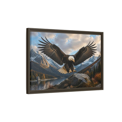 Side Mockup 2. Animals Eagle Eagle Mountain Landscape shown as stretched canvas wall art