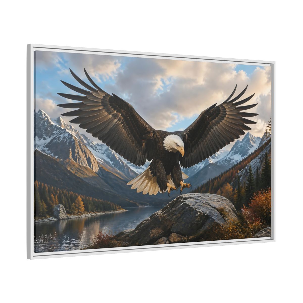 Side Mockup 7. Animals Eagle Eagle Mountain Landscape shown as stretched canvas wall art