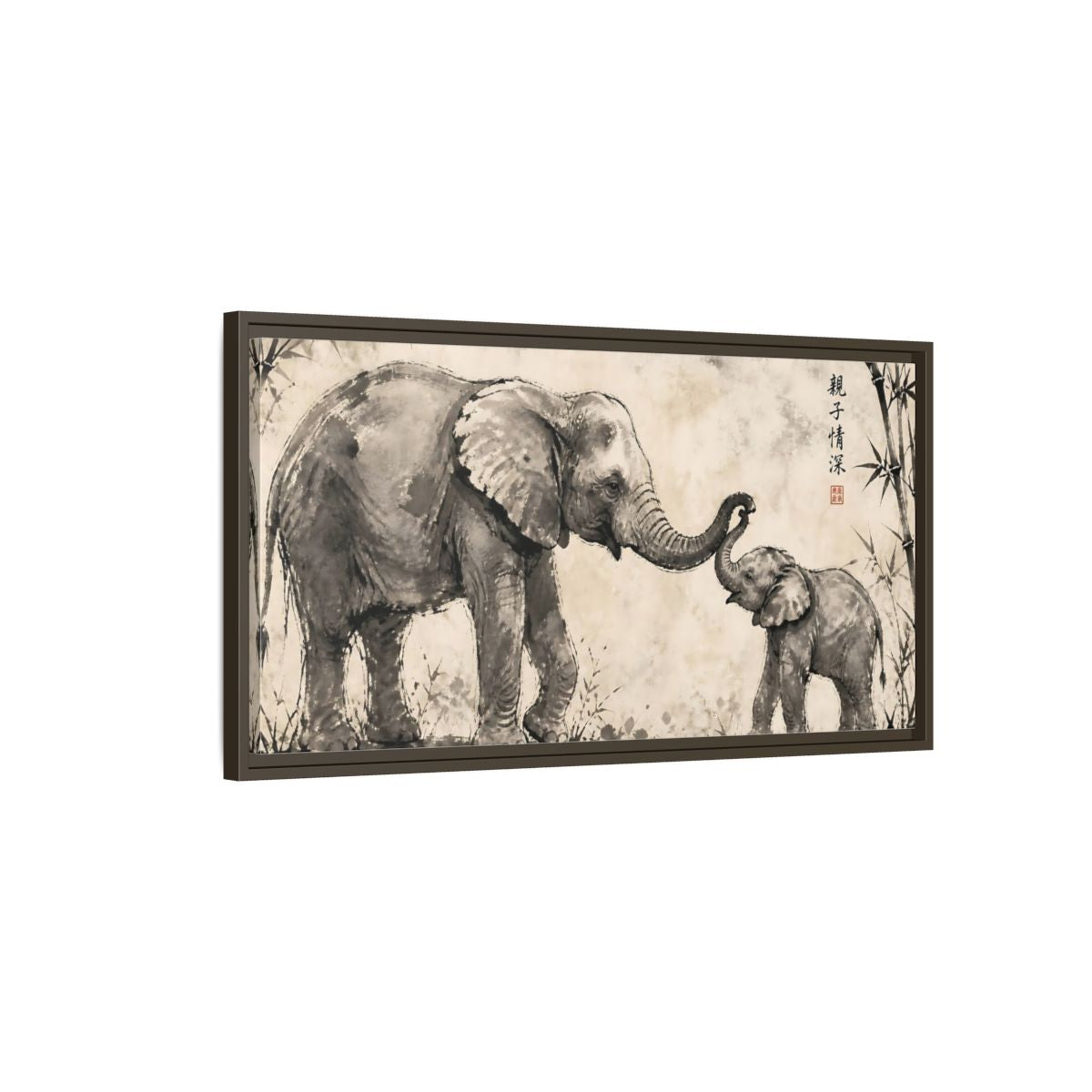 Main Mockup. Animals Elephant Monochrome Elephant shown as stretched canvas wall art