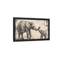 Side Mockup 8. Animals Elephant Monochrome Elephant shown as stretched canvas wall art