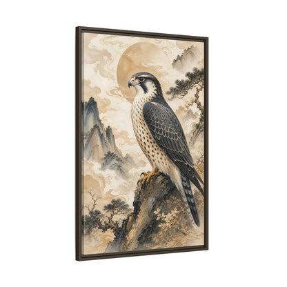 Animals Falcon Majestic Framed Canvas Wall Art - Asian Living Room, Above Sofa shown as canvas wall art