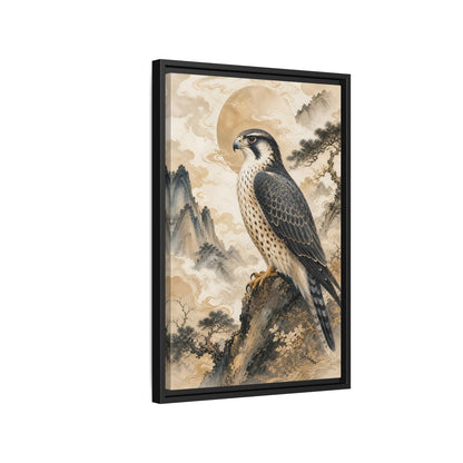 Animals Falcon Majestic Framed Canvas Wall Art - Asian Living Room, Above Sofa shown as canvas wall art