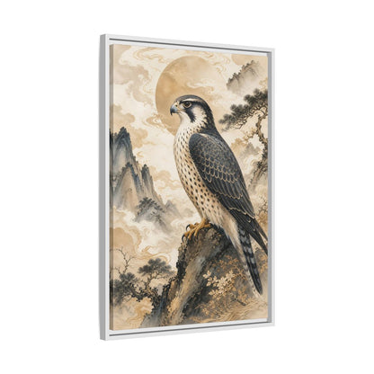 Animals Falcon Majestic Framed Canvas Wall Art - Asian Living Room, Above Sofa shown as canvas wall art