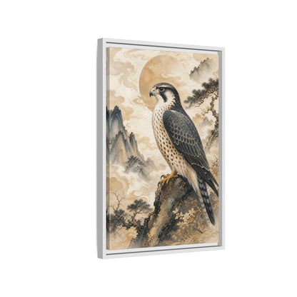 Animals Falcon Majestic Framed Canvas Wall Art - Asian Living Room, Above Sofa shown as canvas wall art