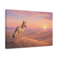 Side Mockup 4. Animals Fennec Fox Orange Pink Desert shown as stretched canvas wall art