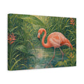 Side Mockup 4. Animals Flamingo Pink Flamingo shown as stretched canvas wall art