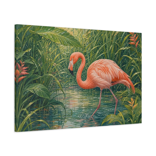 Main Mockup. Animals Flamingo Pink Flamingo shown as stretched canvas wall art