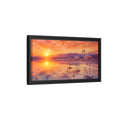 Side Mockup 8. Animals Flamingos Orange Pink Sunset shown as stretched canvas wall art