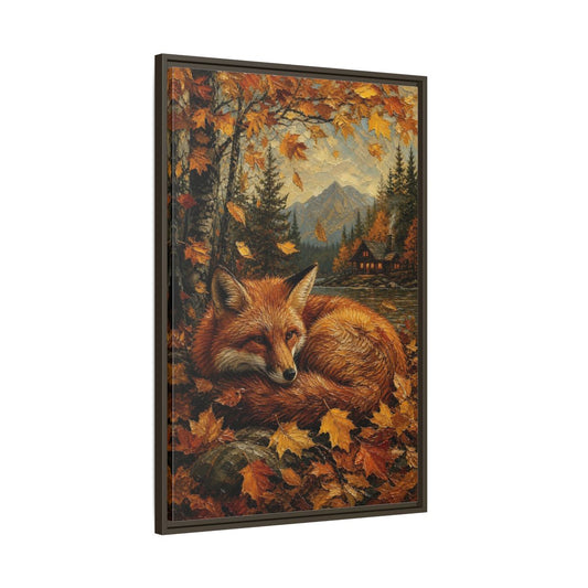 Main Mockup. Animals Fox Autumn Fox shown as stretched canvas wall art