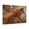 Side Mockup 4. Animals Fox Orange Gold Fox shown as stretched canvas wall art