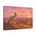 Side Mockup 4. Animals Fox Pink Desert Fox shown as stretched canvas wall art