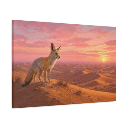Main Mockup. Animals Fox Pink Desert Fox shown as stretched canvas wall art