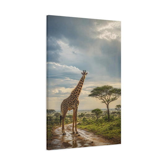 Main Mockup. Animals Giraffe Giraffe Savanna shown as stretched canvas wall art