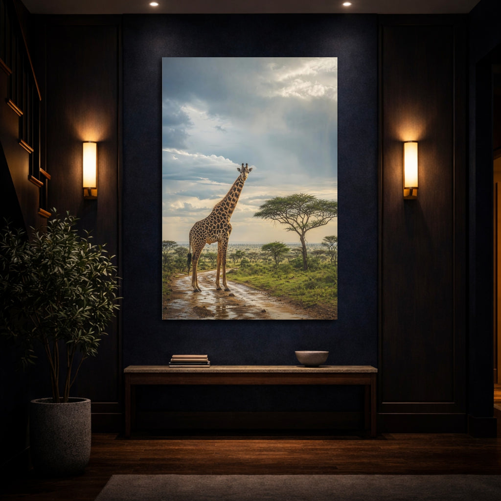 Mockup 4. Animals Giraffe Giraffe Savanna shown as stretched canvas wall art