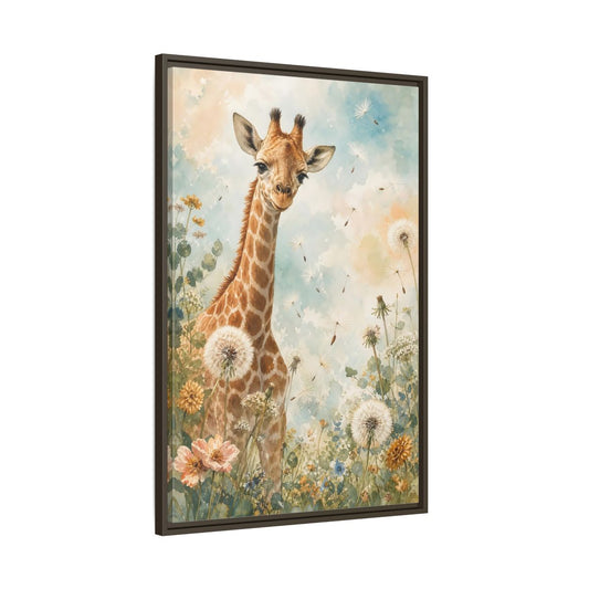 Main Mockup. Animals Giraffe Watercolor Giraffe shown as stretched canvas wall art
