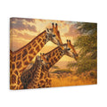 Side Mockup 4. Animals Giraffes Orange And Brown shown as stretched canvas wall art