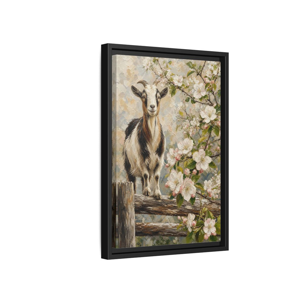 Side Mockup 6. Animals Goat Pastel Goat shown as stretched canvas wall art