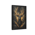 Side Mockup 6. Animals Golden Deer Black And Gold shown as stretched canvas wall art