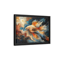 Side Mockup 6. Animals Golden Fish Abstract Gold Fish Art shown as stretched canvas wall art