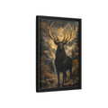 Side Mockup 6. Animals Golden Stag Black And Gold Stag shown as stretched canvas wall art