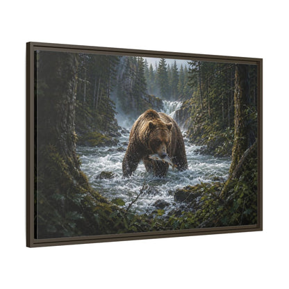 Main Mockup. Animals Grizzly Bear Brown Bear Wilderness shown as stretched canvas wall art