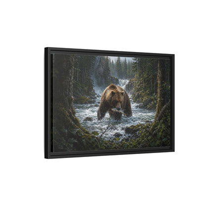 Side Mockup 3. Animals Grizzly Bear Brown Bear Wilderness shown as stretched canvas wall art