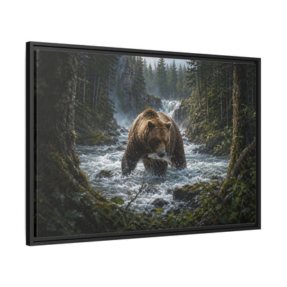 Side Mockup 13. Animals Grizzly Bear Brown Bear Wilderness shown as stretched canvas wall art