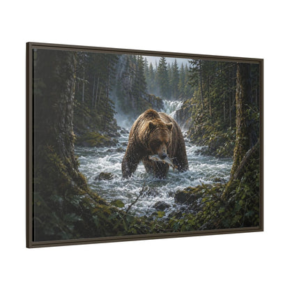 Side Mockup 8. Animals Grizzly Bear Brown Bear Wilderness shown as stretched canvas wall art