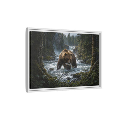 Side Mockup 1. Animals Grizzly Bear Brown Bear Wilderness shown as stretched canvas wall art