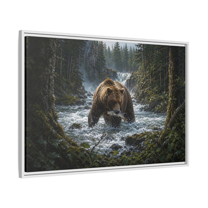 Side Mockup 9. Animals Grizzly Bear Brown Bear Wilderness shown as stretched canvas wall art