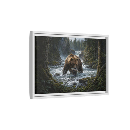 Side Mockup 4. Animals Grizzly Bear Brown Bear Wilderness shown as stretched canvas wall art